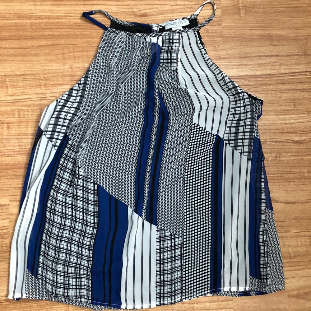 Like new blue and grey top